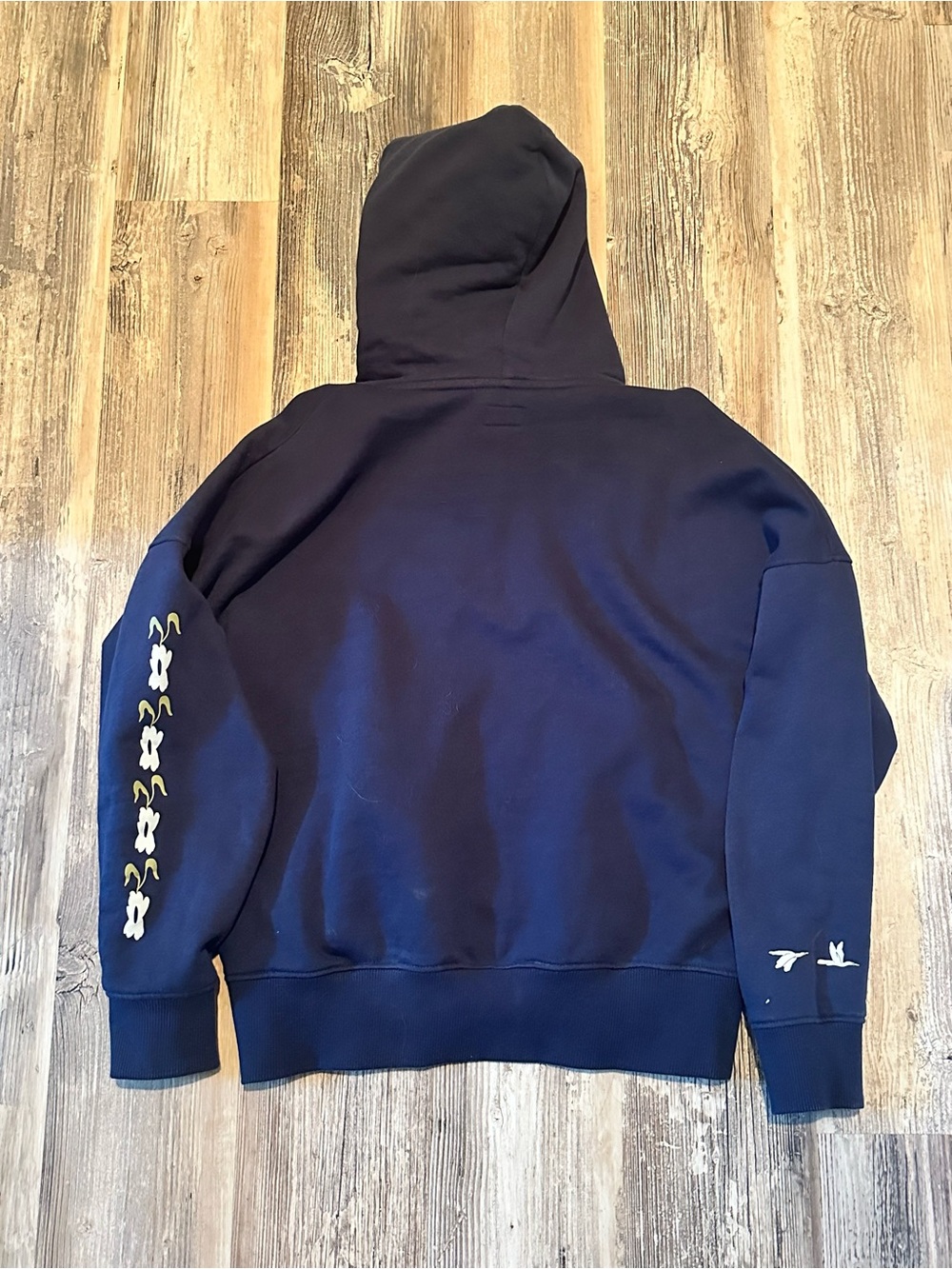 RVCA Navy Hoodie with Lavender Graphic and Olive Accents - Picture 3 of 3